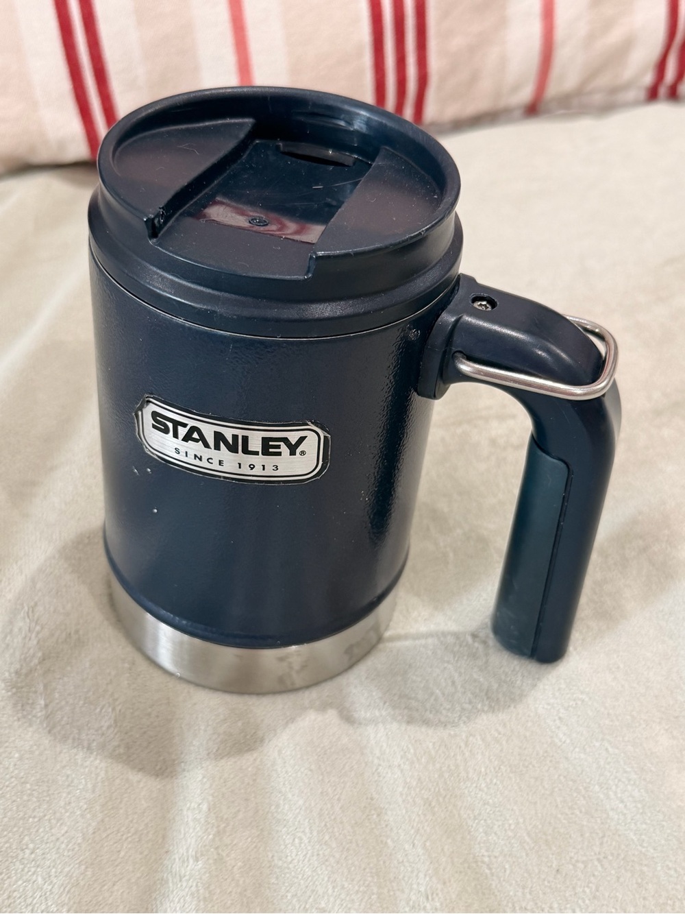 Stanley 16oz Camp Mug Big Grip Insulated Coffee Cup Blue Travel